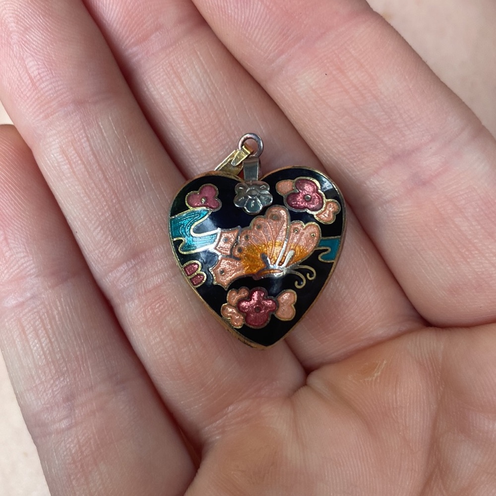 Cloisonné butterfly pendant
